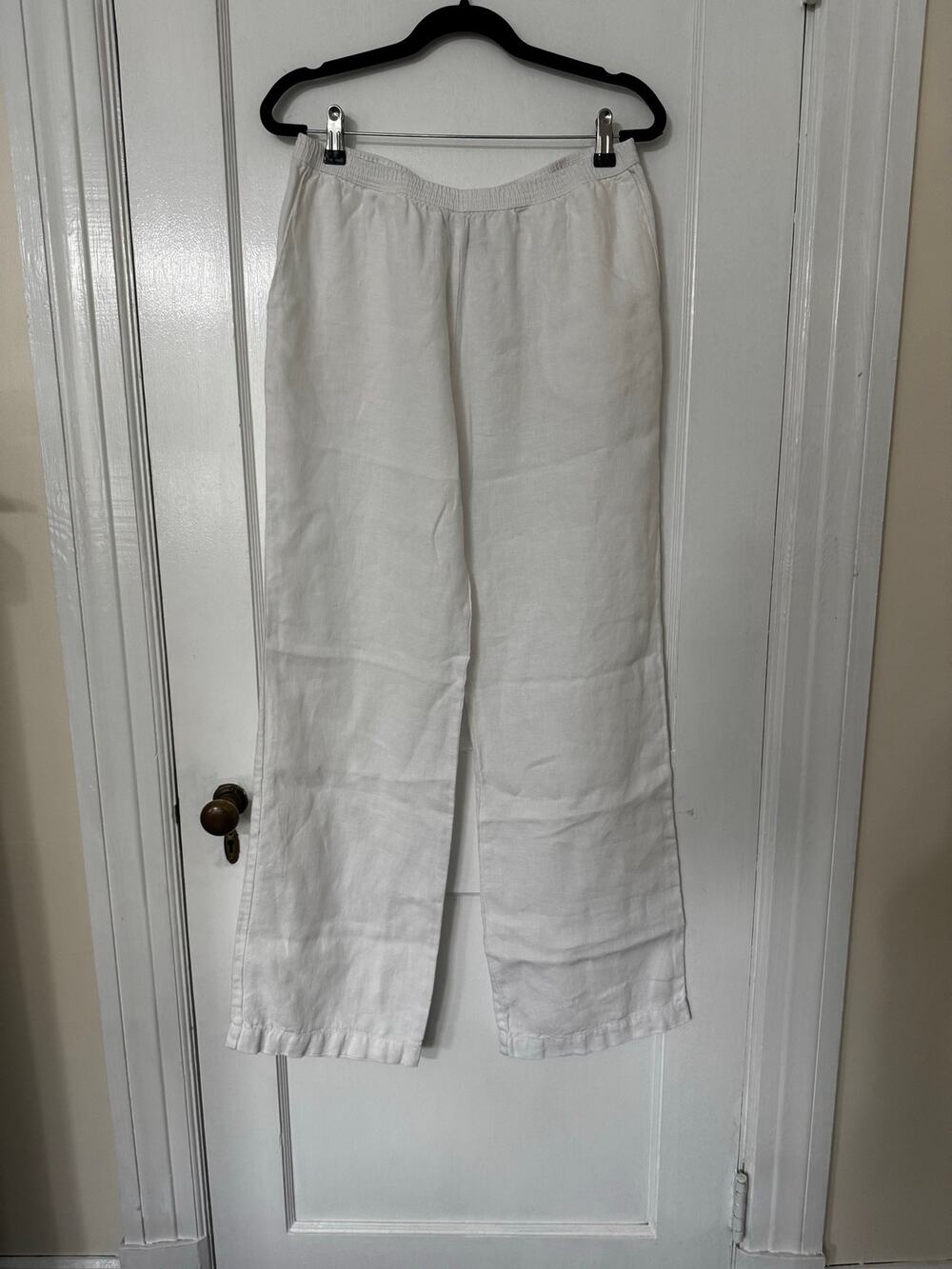 Enza Costa Linen Pant Womens Medium (2) Ivory White 100% Linen